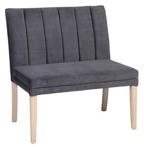 Valencia Fabric Dining Bench With Oak Legs In Grey