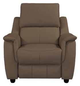 Milun Leather Electric Recliner 1 Seater Sofa In Dark Taupe