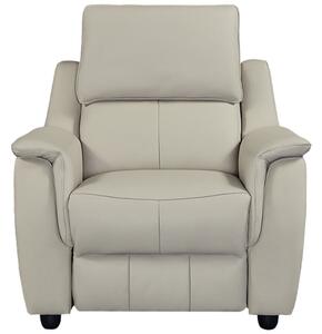 Milun Leather Electric Recliner 1 Seater Sofa In Cloud