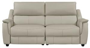 Milun Leather Electric Recliner 3 Seater Sofa In Cloud
