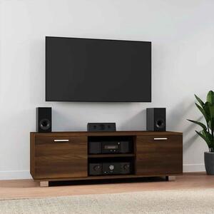 Banning 120cm Wooden TV Stand With 2 Doors In Brown Oak