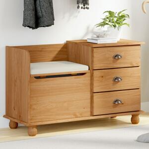 Canutillo Wooden Shoe Storage Cabinet With 3 Drawers In Brown