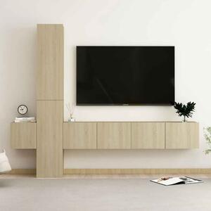 Beaumont 160cm Wooden 5 Piece Entertainment Unit In Sonoma Oak