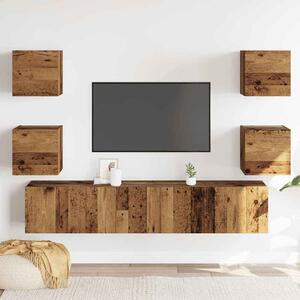 Beaverton 160cm Wooden 6 Piece Entertainment Unit In Brown