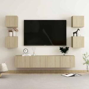 Beaverton 160cm Wooden 6 Piece Entertainment Unit In Sonoma Oak