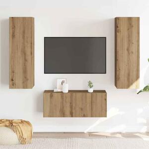 Beaverton 80cm Wooden 3 Piece Entertainment Unit In Artisan Oak