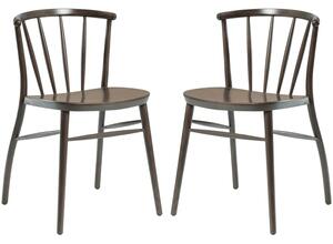 Abiquiu Antique Grey Wooden Side Dining Chairs In Pair
