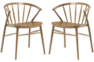 Abiquiu Antique Oak Wooden Dining Chairs In Pair