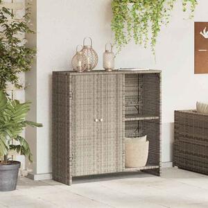 Bellport Rattan Storage Cabinet With 2 Doors In Light Grey