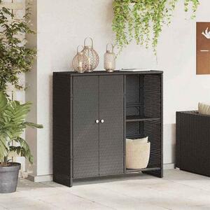 Bellport Rattan Storage Cabinet With 2 Doors In Black