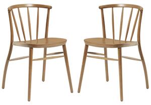Abiquiu Antique Oak Wooden Side Dining Chairs In Pair