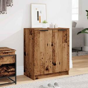 Clive Wooden Shoe Storage Cabinet With 2 Door In Old Wood