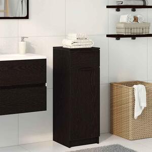 Clive Wooden Storage Cabinet With 1 Drawer 1 Door In Black Oak
