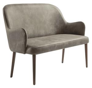 Avelay Faux Leather 2 Seater Sofa In Steel Grey