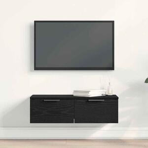 Clive Wooden TV Stand With 2 Drawer In Black Oak