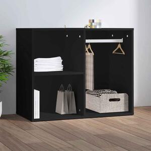 Deion Wooden Clothes Storage With Self In Black