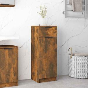 Clive Wooden Storage Cabinet With 1 Drawer 1 Door In Smoked Oak