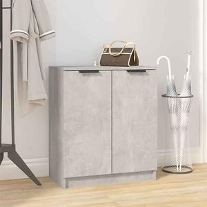 Clive Wooden Shoe Storage Cabinet With 2 Door In Concrete Grey