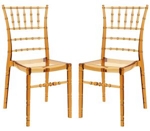 Calhoun Amber Transparent Polycarbonate Side Dining Chairs In Pair
