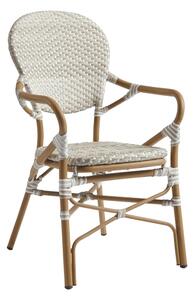 Edinburg Rattan Garden Armchair With Wooden Frame In Natural