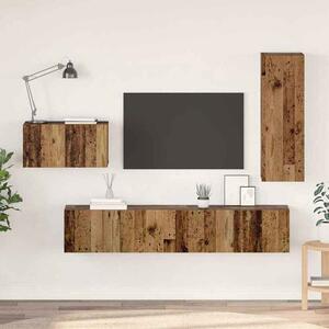 Binnenstad 90cm Wooden 4 Piece Entertainment Unit In Old Wood