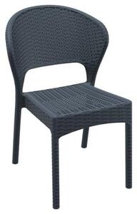 Fresno Rattan Garden Armchair In Dark Grey