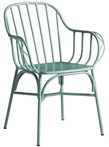 Frisco Metal Garden Armchair In Retro Light Blue