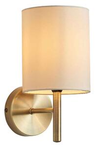 Alva Glass Wall Light With Steel Frame In Antique Brass
