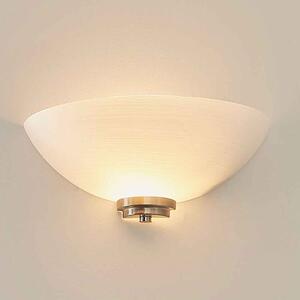 Augusta Glass Wall Light With Steel Base In Satin Chrome