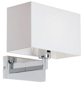 Baku Fabric Wall Light With Steel Frame In White
