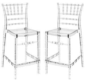 Calhoun Clear Transparent Polycarbonate Bistro Stools In Pair