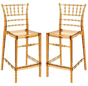 Calhoun Amber Transparent Polycarbonate Bistro Stools In Pair