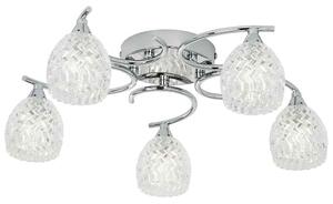 Barco 5 Lights Glass Flush Ceiling Light In Chrome