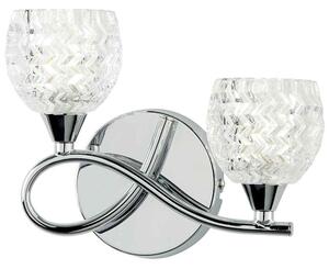 Barco Glass 2 Wall Light With Steel Frame In Chrome