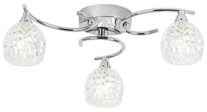 Barco 3 Lights Glass Flush Ceiling Light In Chrome
