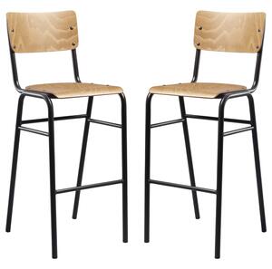 Toulouse Oak Wooden Stacking Bar Stools In Pair