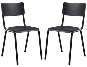 Toulouse Black Wooden Stacking Bar Chairs In Pair