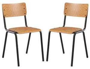 Toulouse Oak Wooden Stacking Bar Chairs In Pair