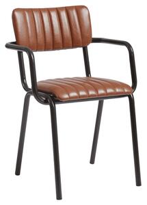 Toulouse Faux Leather Stacking Armchair In Vintage Tan