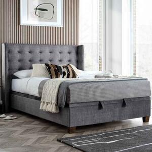 Boone Fabric Ottoman Storage Double Bed In Vogue Grey