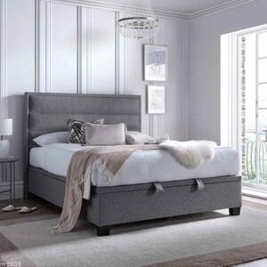 Kahului Fabric Ottoman Storage Double Bed In Marbella Grey