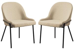 Wayne Natural Fabric Side Dining Chairs In Pair