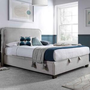 Nampa Fabric Ottoman Storage Double Bed In Maskat Clay