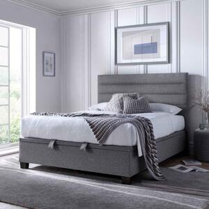 Ames Fabric Ottoman Storage Double Bed In Marbella Grey