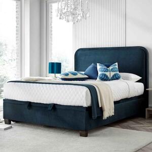 Nampa Fabric Ottoman Storage King Size Bed In Deep Ocean