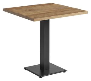 Wingate Medium Wooden Square Dining Table In Rustic Antique