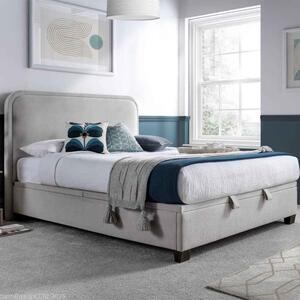 Casper Fabric Ottoman Storage Super King Size Bed In Maskat Clay