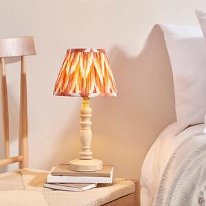 Zapopan Apricot Orange 20cm Shade Wood Table Lamp In Natural Ash