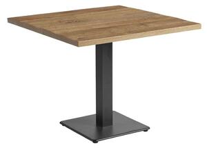 Wingate Large Wooden Square Dining Table In Rustic Antique