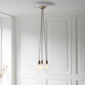 Allston 3 Clear Glass Pendant Ceiling Light In Antique Brass